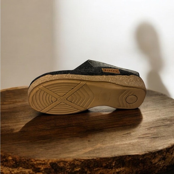 Taos Woolley Gray Clog. Gray Women's Slip-On Woolen Clog. - Picture 8 of 11